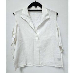 Periphery Women's White Tie Sleeved Blouse W/Buttons Size 4